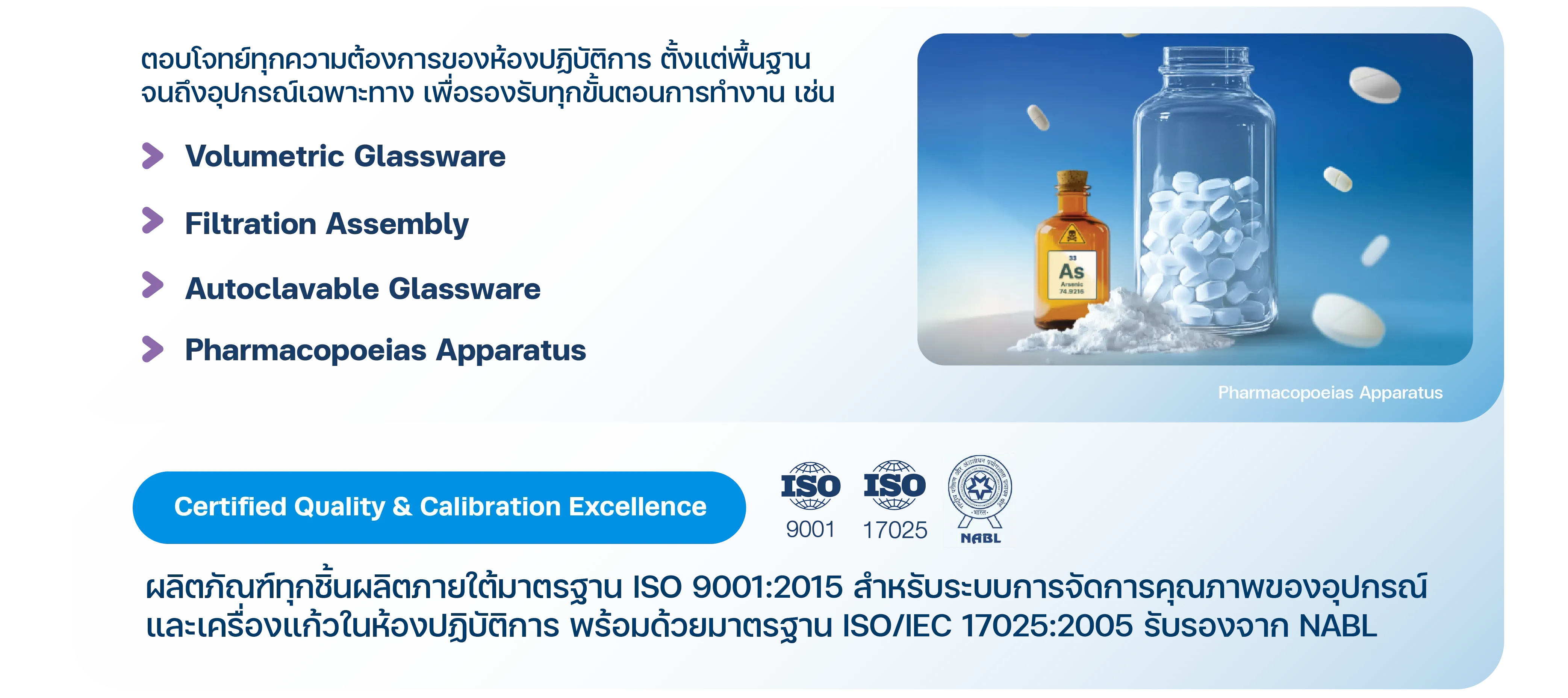 Borosil laboratory glassware with certified quality