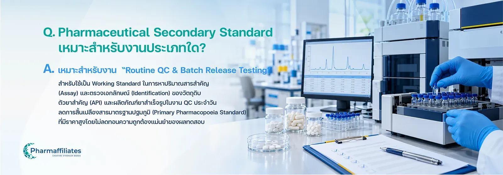การใช้งาน Pharmaceutical Secondary Standard ในงาน Routine QC และวิเคราะห์ยา  