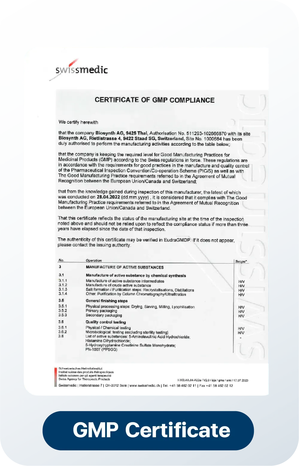 Biosynth GMP