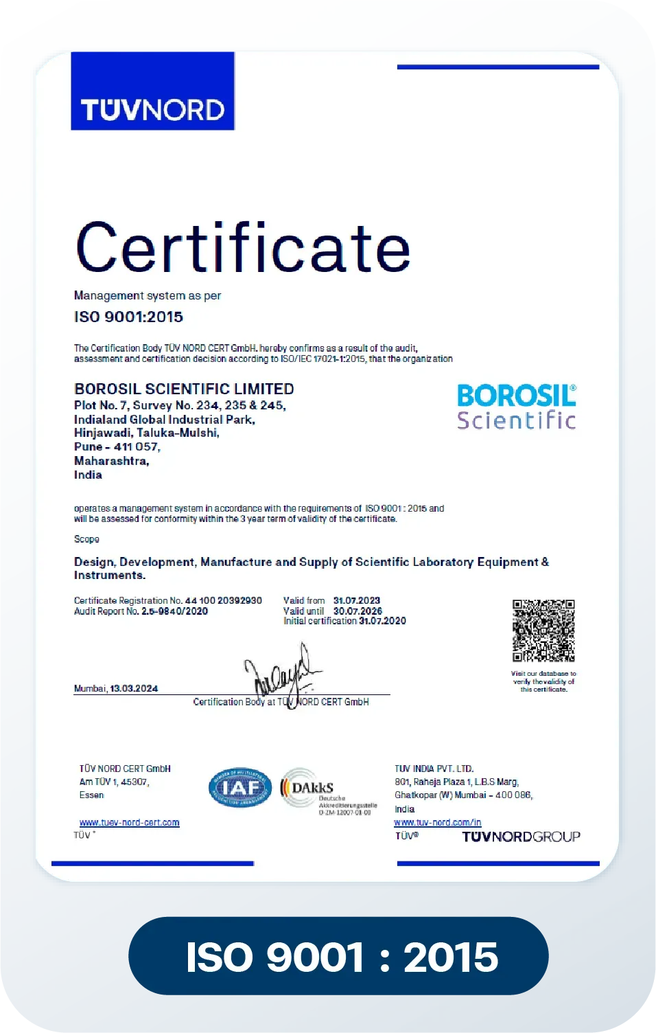 Borosil ISO 9001