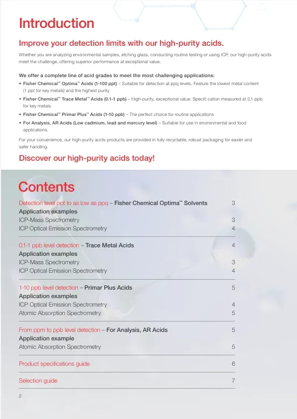 High Purity Acids for Trace Elemental Analysis - 2