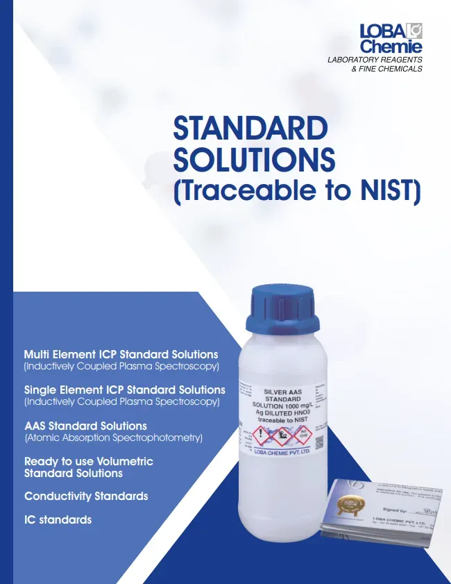 Standard Solutions Tracable to NIST