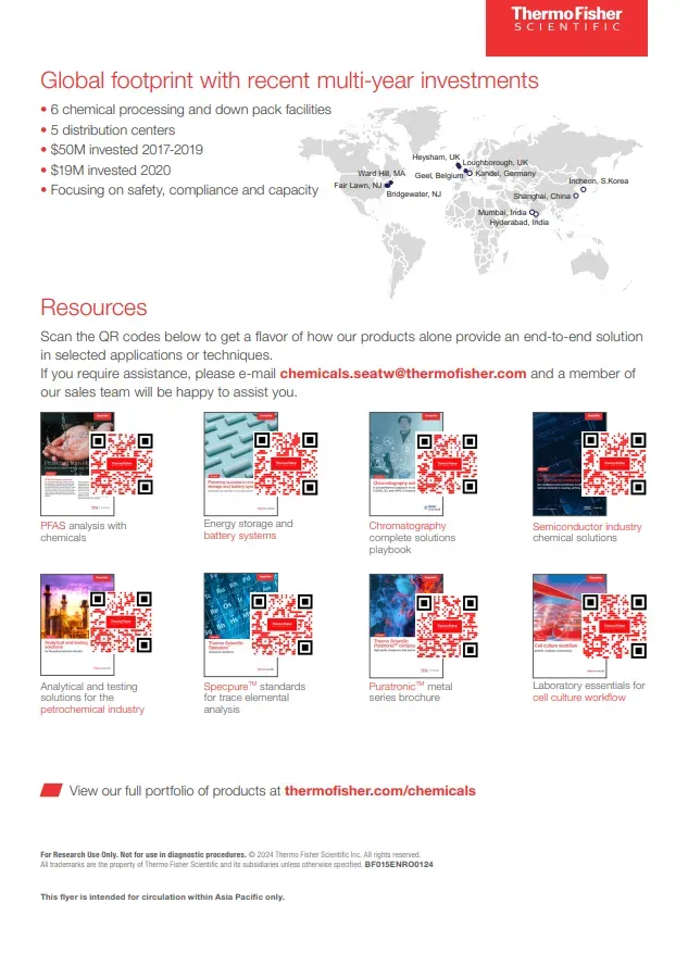 Introduction to Thermo Fisher Scientific Laboratory Chemicals Capabilities - 2