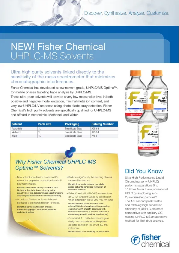 UHPLC-MS Optima Solvents