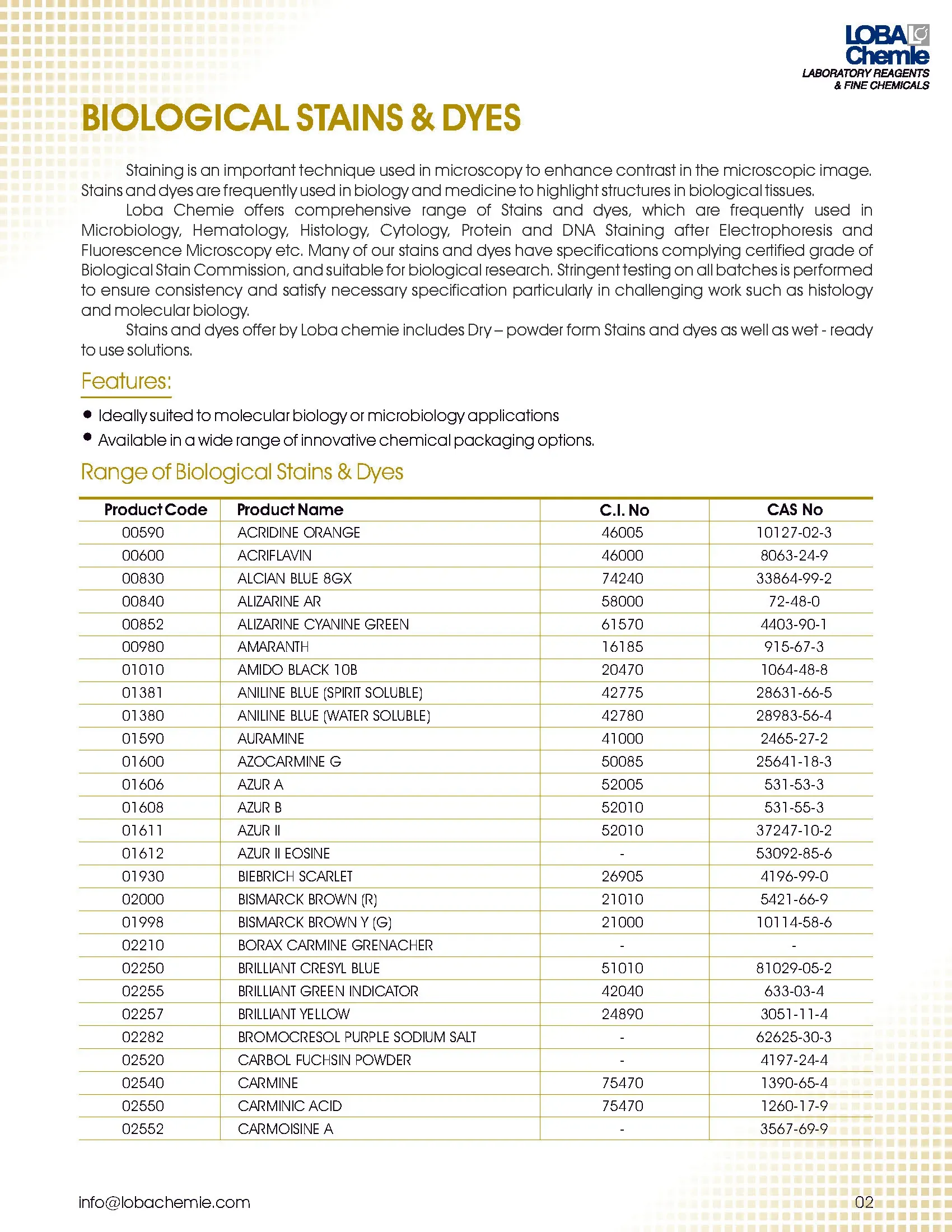 Biological Stains & Dyes - 3